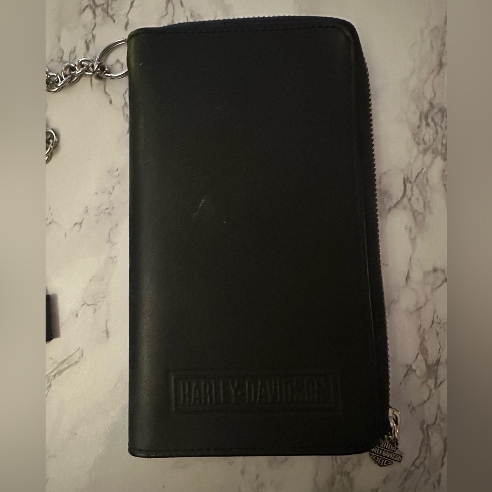 Harley Davidson Leather Wallet with Chain